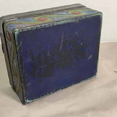 Leather Covered Wood Box and Mens Jewelry