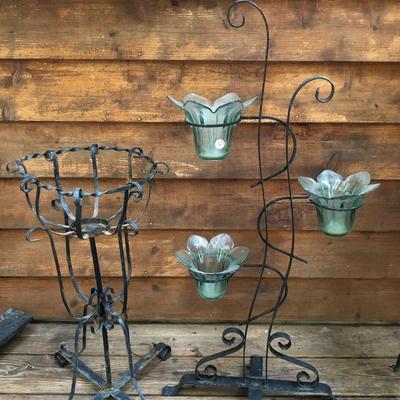 Metal Plant Stands Pair