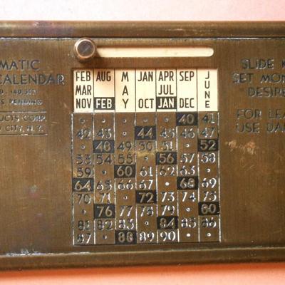 Antique "AUTOMATIC 50 YEAR CALENDAR"