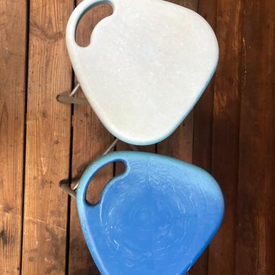 Plastic Camp Stools Pair