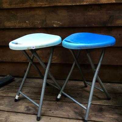 Plastic Camp Stools Pair