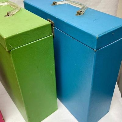 LOT of 4 Retro Album Boxes Vintage freestanding Storage Carrying Cases