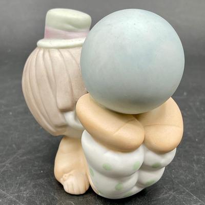 Precious Moments Clown with blue ball Enesco bisque china figurine