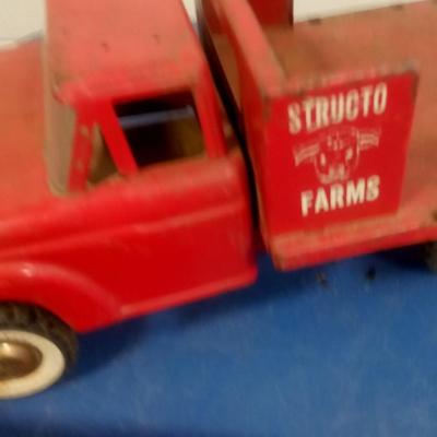 LOT 182 OLD METAL FARM TRUCK AND WAGON