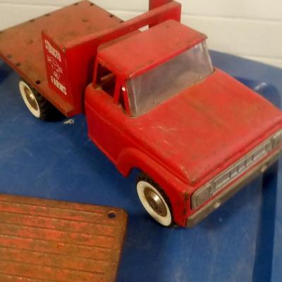 LOT 182 OLD METAL FARM TRUCK AND WAGON