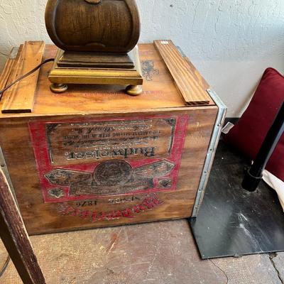 Lamps and Tables, Budwiser crate
