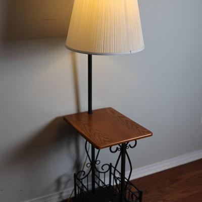 Floor Lamp Table with Magazie Rack