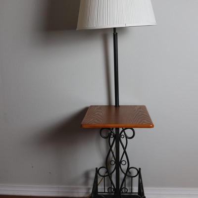 Floor Lamp Table with Magazie Rack