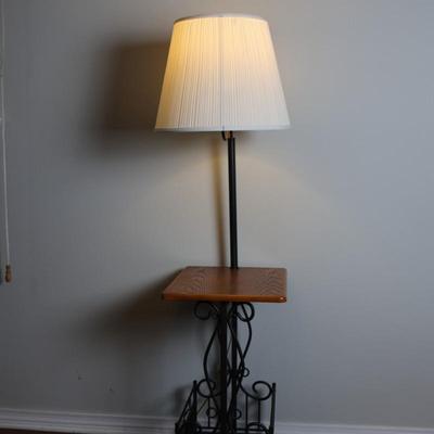Floor Lamp Table with Magazie Rack