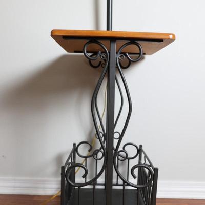 Floor Lamp Table with Magazie Rack