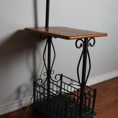 Floor Lamp Table with Magazie Rack