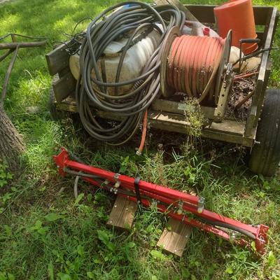 Sprayer System with Hose and Reel, Boom Extension, and Pull Wagon 24 Gallon