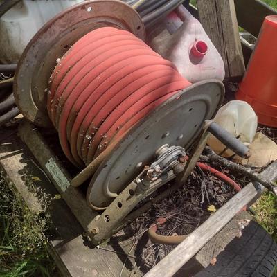 Sprayer System with Hose and Reel, Boom Extension, and Pull Wagon 24 Gallon