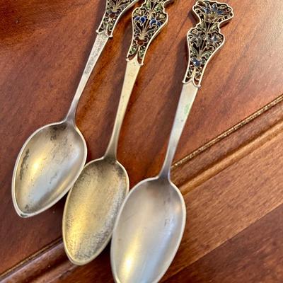 Russian silver spoons set of three