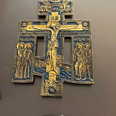 Cast brass icon Cross