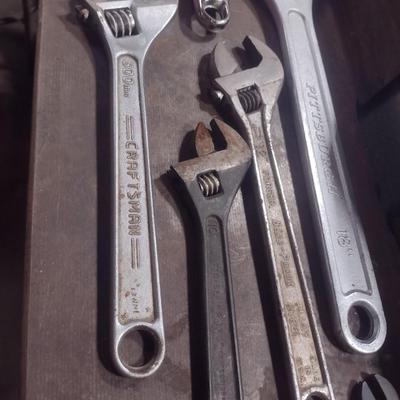 Assorted Crescent Wrenches Includes Snap-On Various Sizes