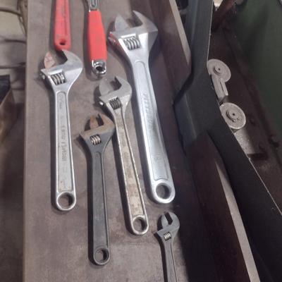 Assorted Crescent Wrenches Includes Snap-On Various Sizes