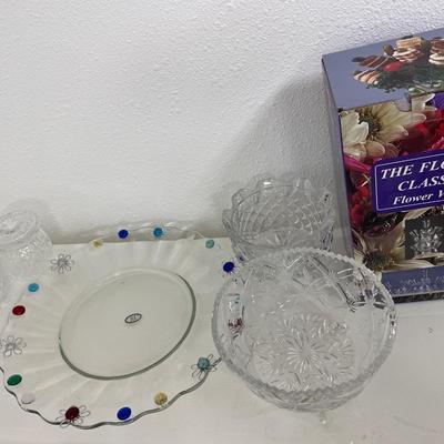 Crystal bowls and jars with Dery Rees Original platter