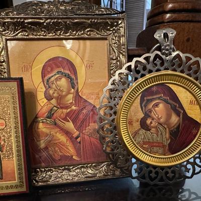 Lot of 5 Russian icons - one pair