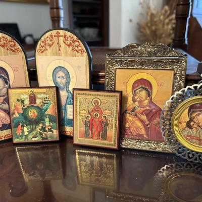 Lot of 5 Russian icons - one pair
