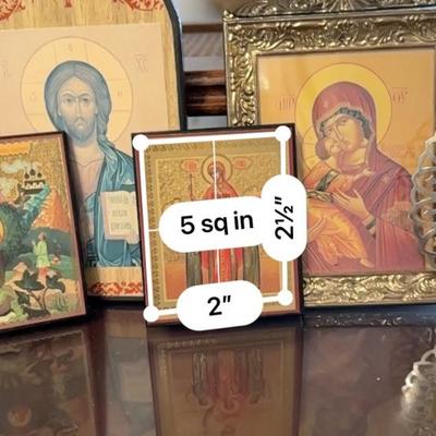 Lot of 5 Russian icons - one pair