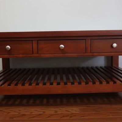 Cherry Solid Wood Coffee Table with Six Drawers