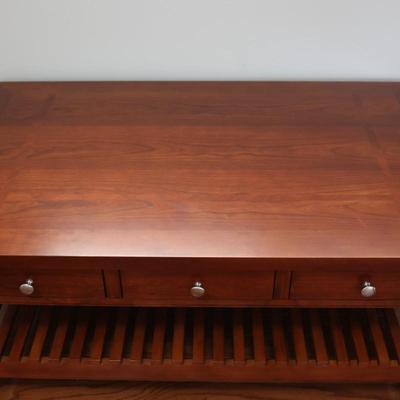 Cherry Solid Wood Coffee Table with Six Drawers