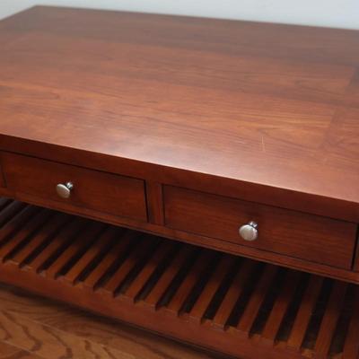 Cherry Solid Wood Coffee Table with Six Drawers