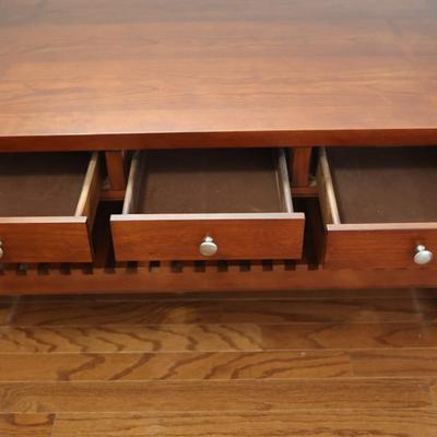 Cherry Solid Wood Coffee Table with Six Drawers