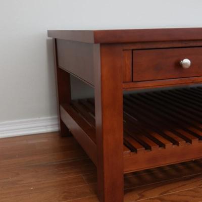 Cherry Solid Wood Coffee Table with Six Drawers