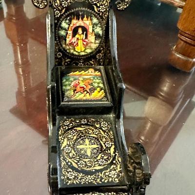 Russian lacquer box sled shape
