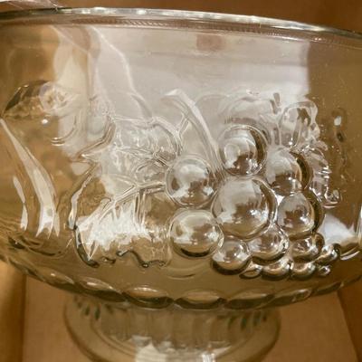 Jeannette Glass punch bowl and cups