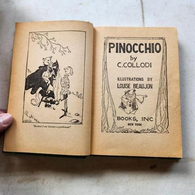 Vintage book Lot, Pinocchio Copyright 1930