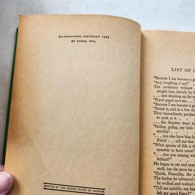 Vintage book Lot, Pinocchio Copyright 1930