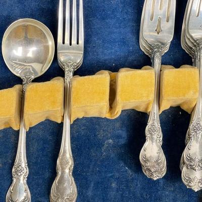 Towle Old Master Sterling USA flatware in chest 62 pieces over 7 lbs of sterling silver