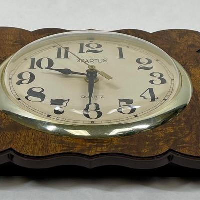 Vintage Spartus Quartz Faux Wood Wall Clock