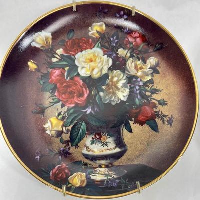 Decorative Collector Plate Set of 8 - Majestic Bouquet Franklin Mint Heirloom