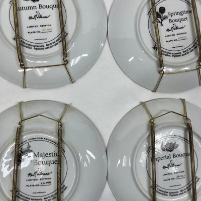 Decorative Collector Plate Set of 8 - Majestic Bouquet Franklin Mint Heirloom