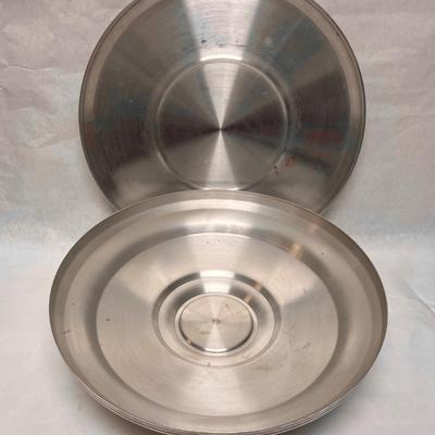 Vintage Aluminum 50’s Lazy Susan, Red & Black, Holiday Serving Tray with Pedestal