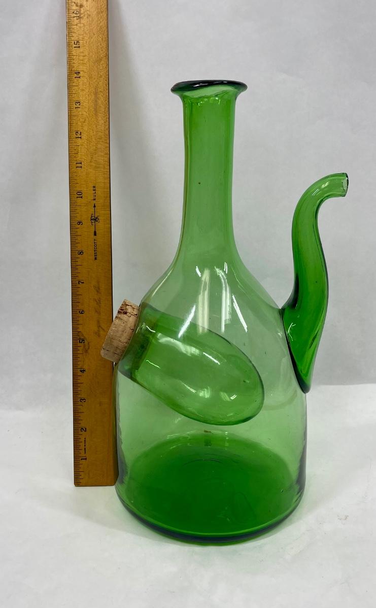 Vintage orders Green Decanter with Ice Chamber