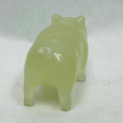 Antique Carved Yellow Jade Pig