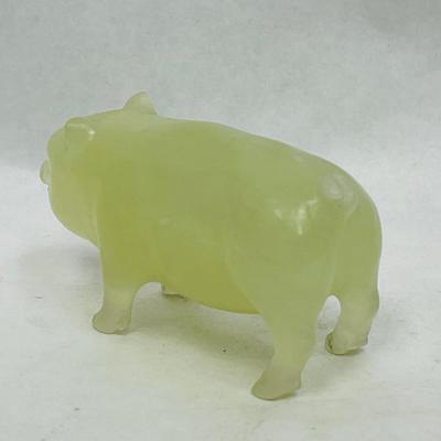 Antique Carved Yellow Jade Pig