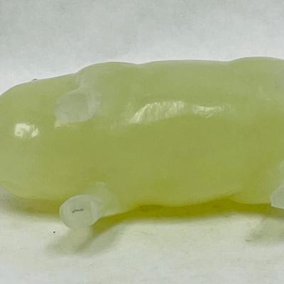 Antique Carved Yellow Jade Pig