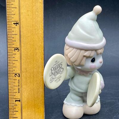 Precious Moments Clown with tambourines Enesco bisque china figurine