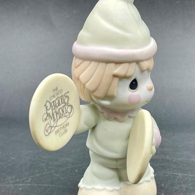 Precious Moments Clown with tambourines Enesco bisque china figurine