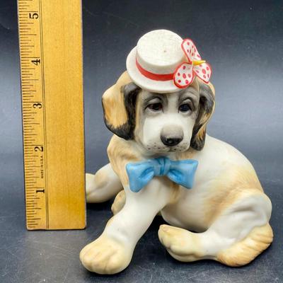 Big Top, The Circus Dog Cybis Saint Bernard w/hat Porcelain Figurine hand-painted