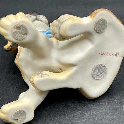 Big Top, The Circus Dog Cybis Saint Bernard w/hat Porcelain Figurine hand-painted