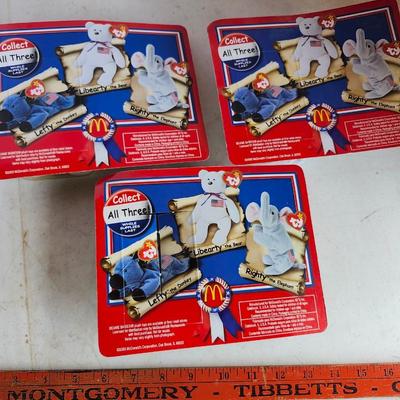 McDonalds American Trio, Liberty Bear, Righty Elephant and Lefty Donkey