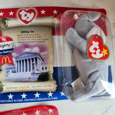 McDonalds American Trio, Liberty Bear, Righty Elephant and Lefty Donkey