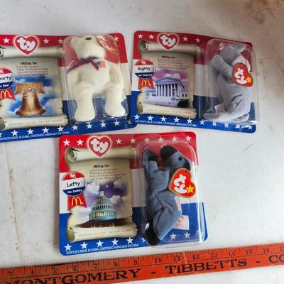 McDonalds American Trio, Liberty Bear, Righty Elephant and Lefty Donkey